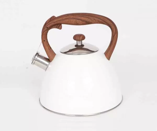 Stainless Steel Whistling Kettle 3.0L With Wooden Handle Customized Colors