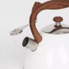 Stainless Steel Whistling Kettle 3.0L With Wooden Handle Customized Colors